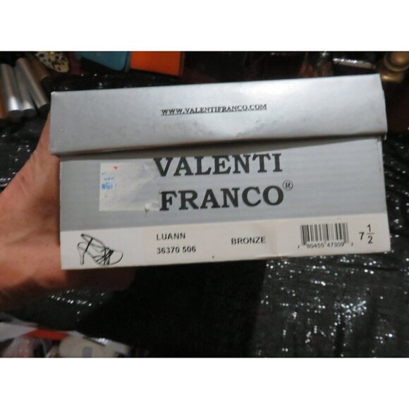 Valenti Franco Luann Bronze Italian Leather Strappy Glitter Heels Sandals 7.5 - Picture 11 of 11